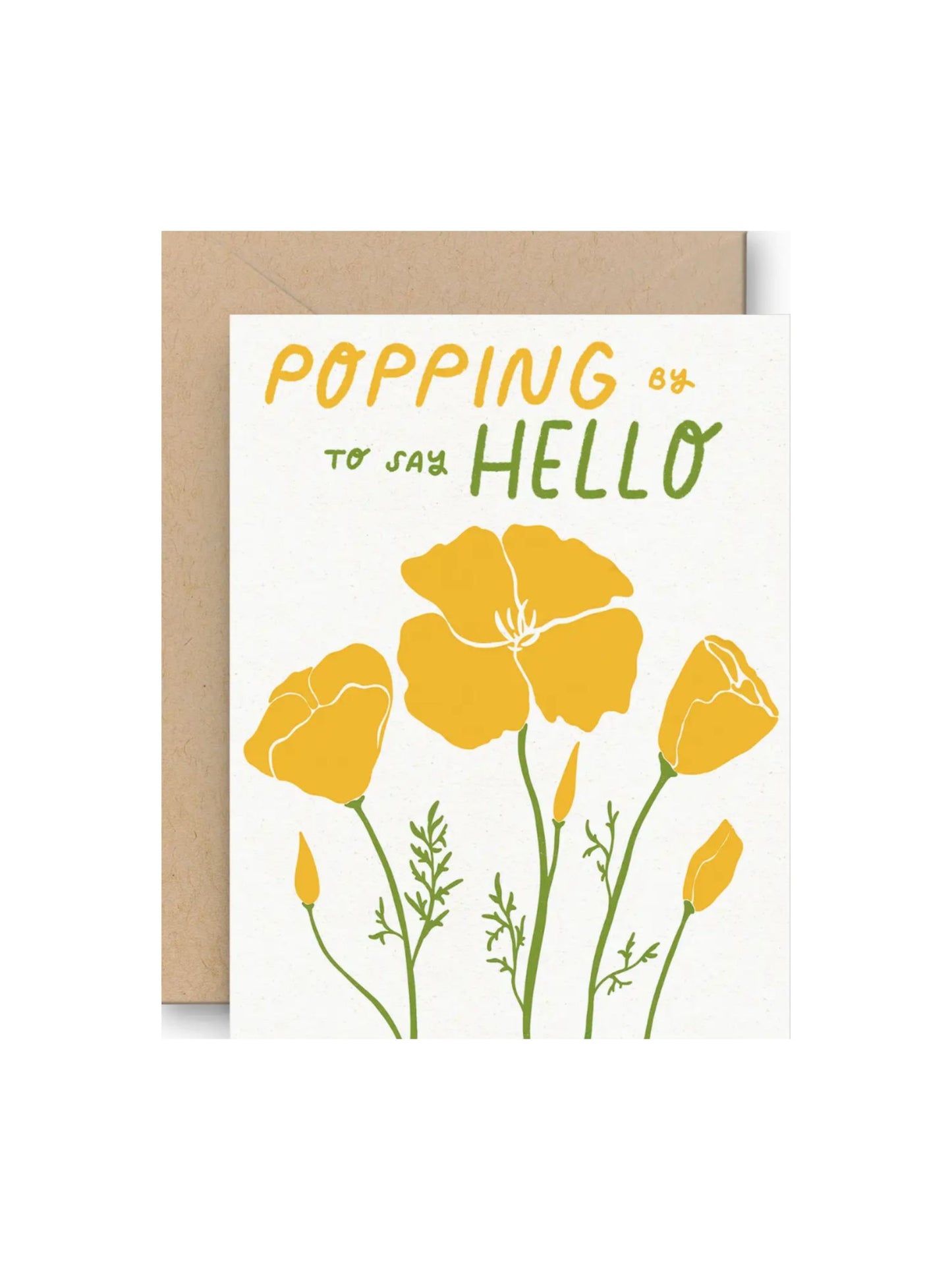 Popping By Poppies Letterpress Card