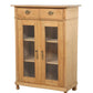 French Provincial Style Scrubbed Pine Cabinet with Glass Doors - Found