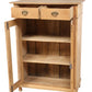 French Provincial Style Scrubbed Pine Cabinet with Glass Doors - Found