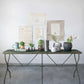 Distressed Green Finish Metal Table