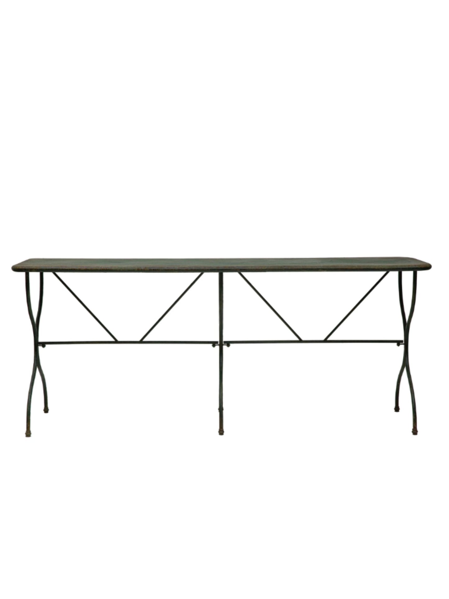 Distressed Green Finish Metal Table