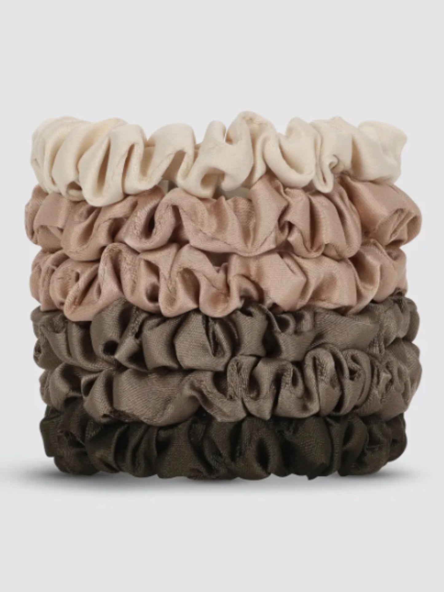 Ultra Petite Satin Scrunchies 6pc - Eucalyptus