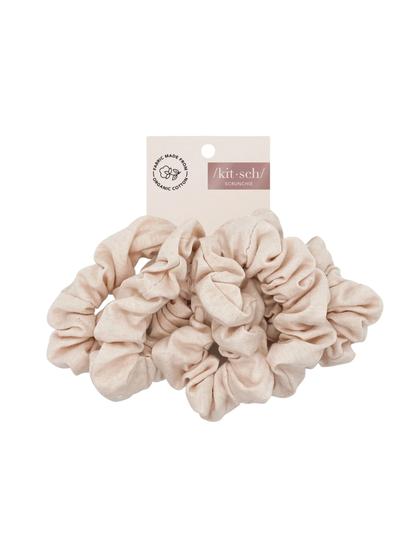 Organic Cotton Knit Scrunchies 5pc - Cream