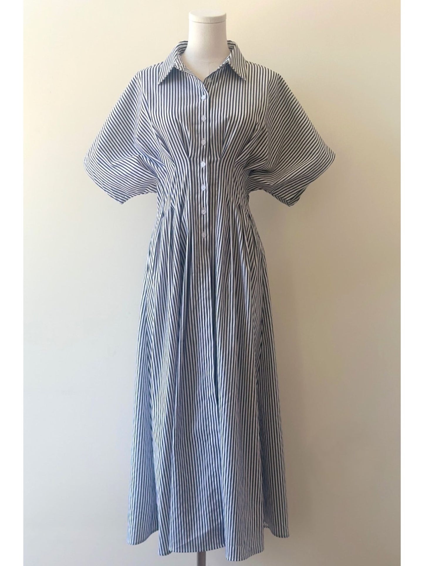 Riviera Pleated Shirt Dress