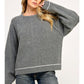 Speckled Ribbed Knit Sweater