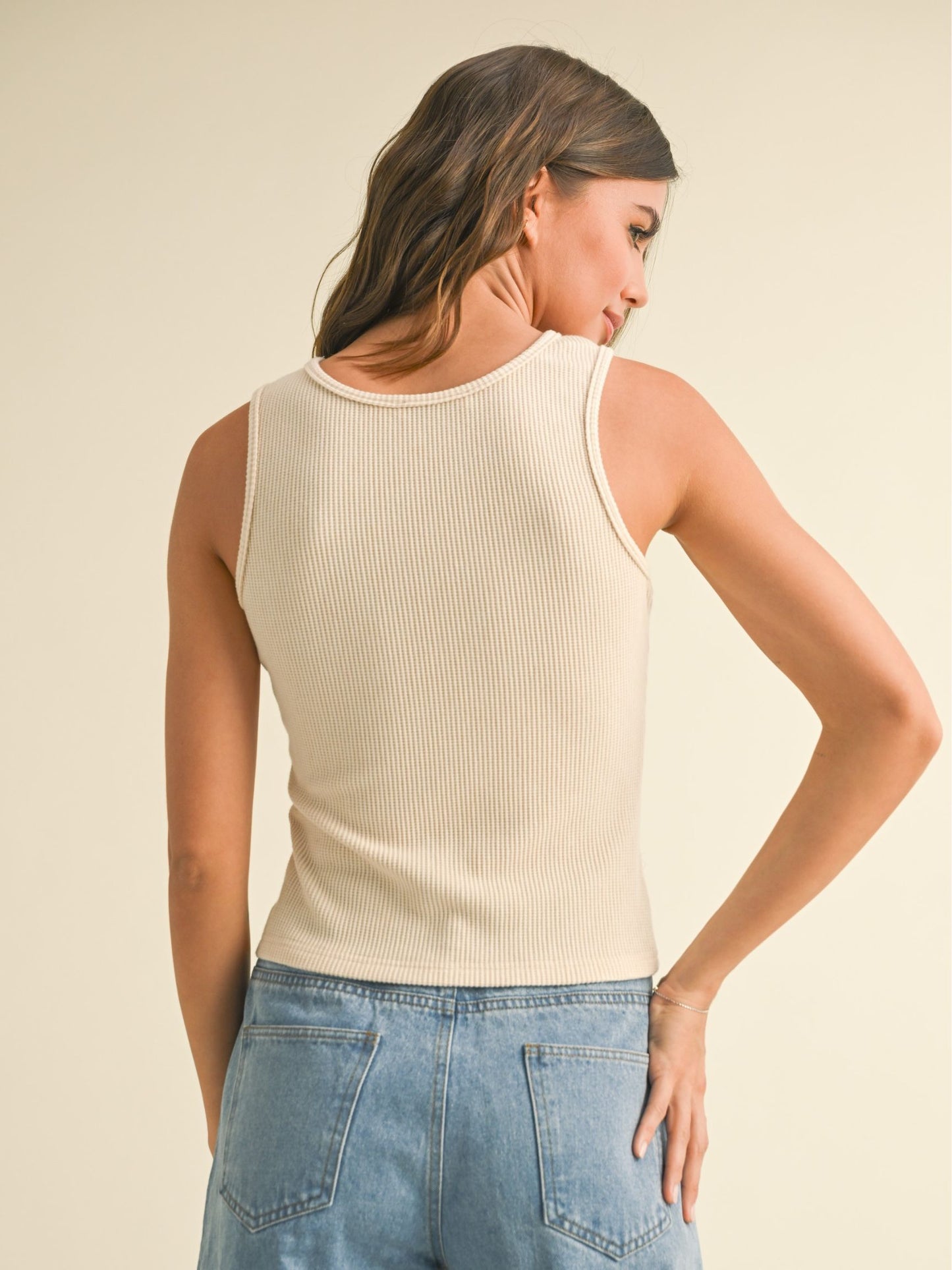 Twist Front Ribbed Tank