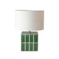 Ceramic Tiled Table Lamp w/ Linen Shade (Pick Up Only)