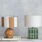 Ceramic Tiled Table Lamp w/ Linen Shade (Pick Up Only)