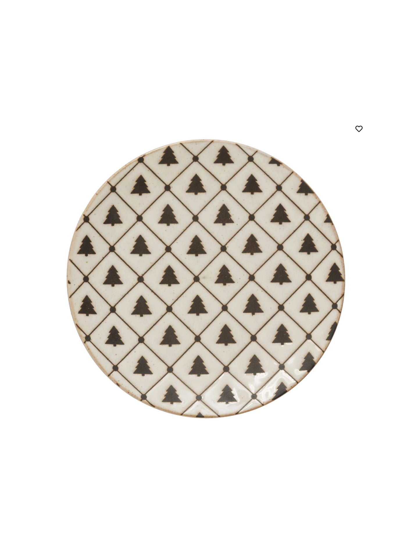 Round Plate with Tree Pattern