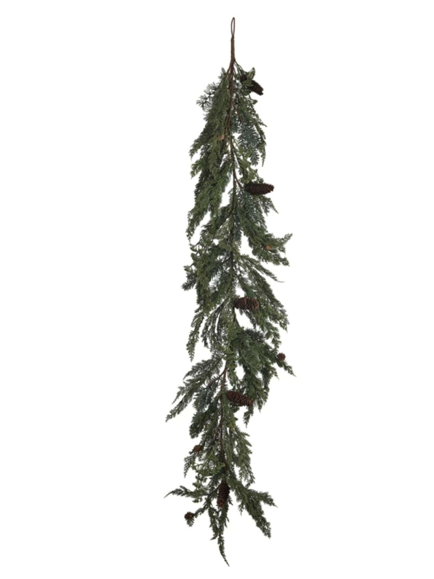 72"L x 8"H Faux Spruce & Pine Garland w/ Natural Pinecones