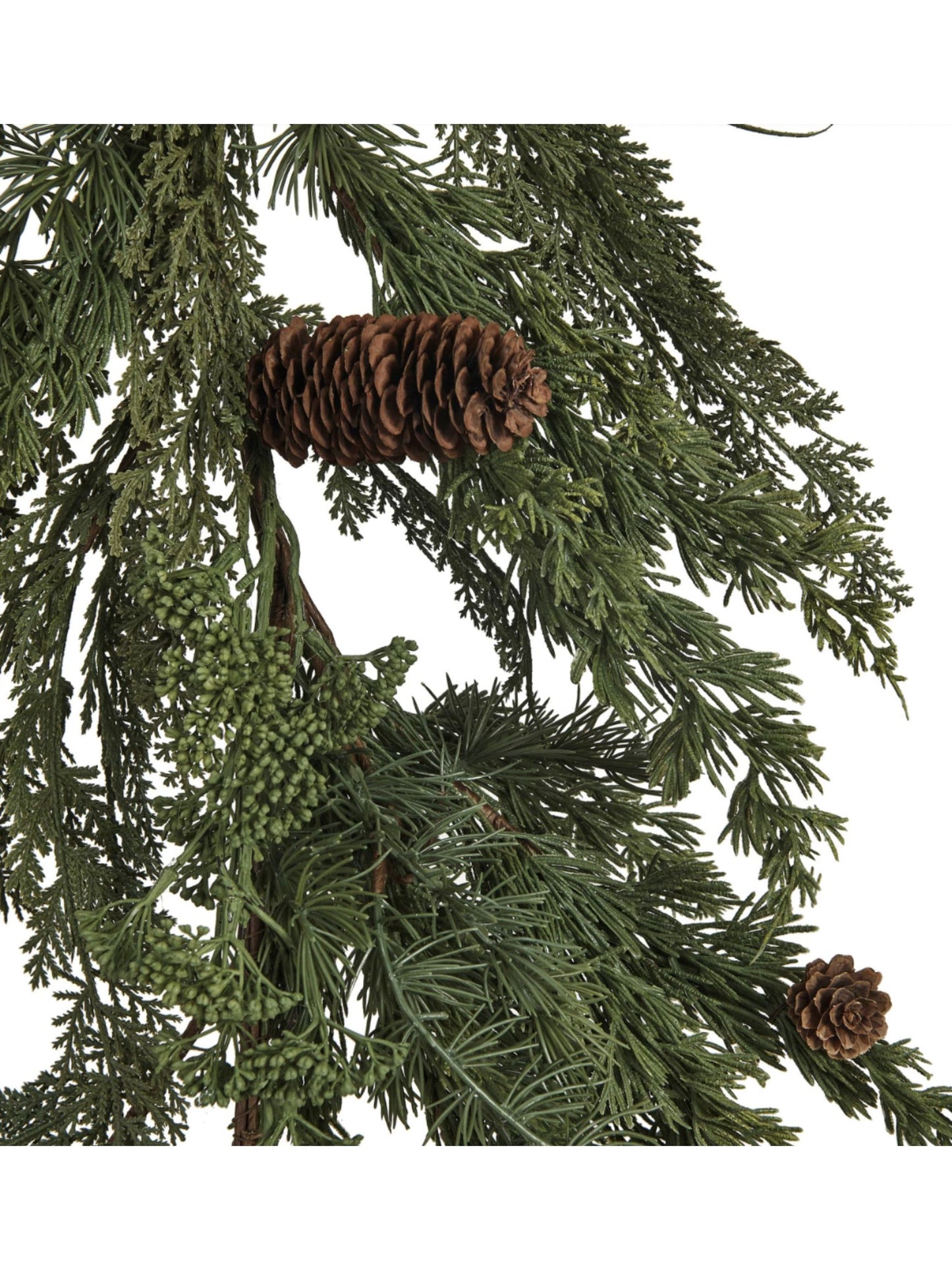 72"L x 8"H Faux Spruce & Pine Garland w/ Natural Pinecones