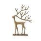 Cast Aluminum Reindeer on Base, Antique Gold Finish