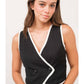 Contrast Double Button Vest