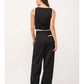 Contrast Double Button Pants