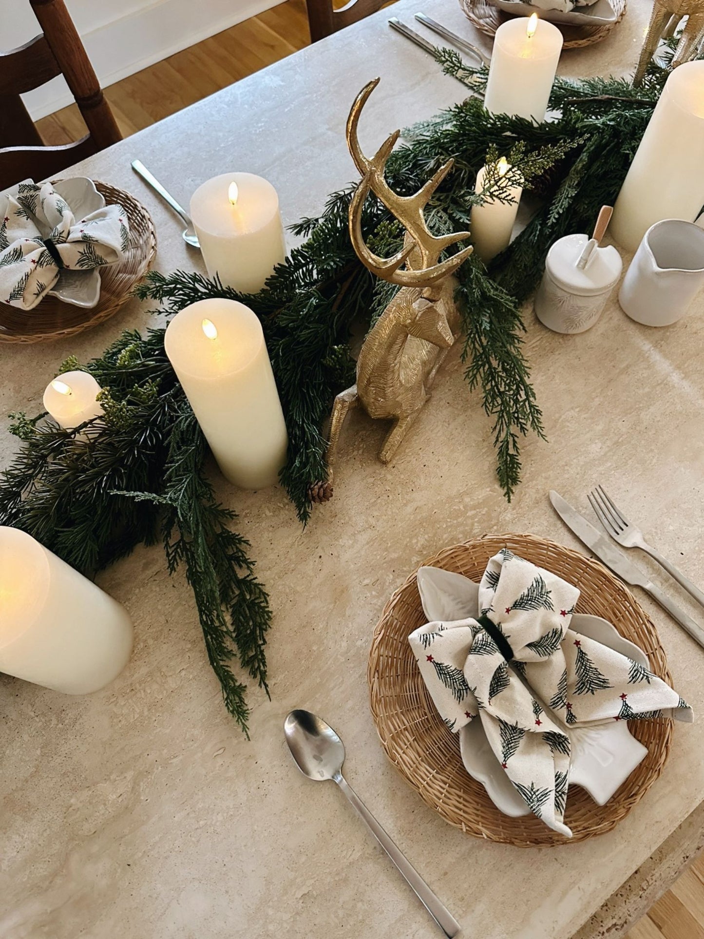 72"L x 8"H Faux Spruce & Pine Garland w/ Natural Pinecones