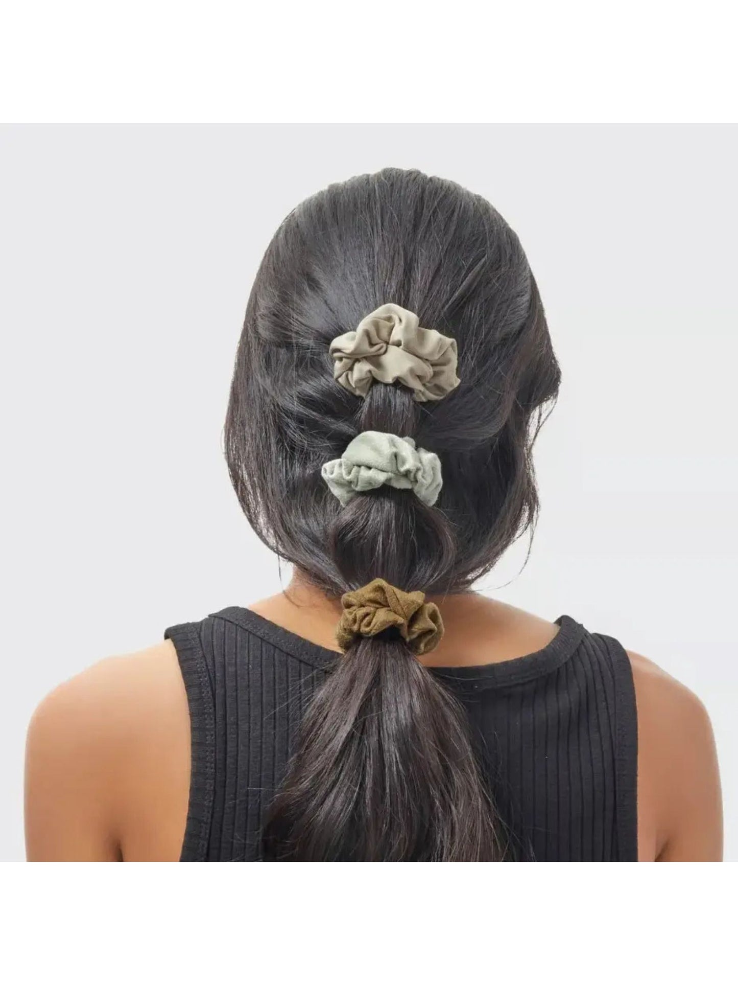 Assorted Textured Scrunchies 5pc Set - Eucalyptus