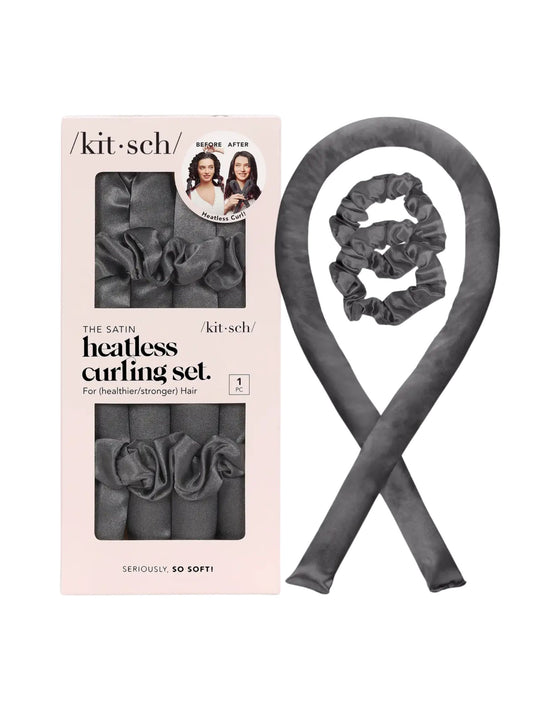 Satin Heatless Curling Set - Charcoal