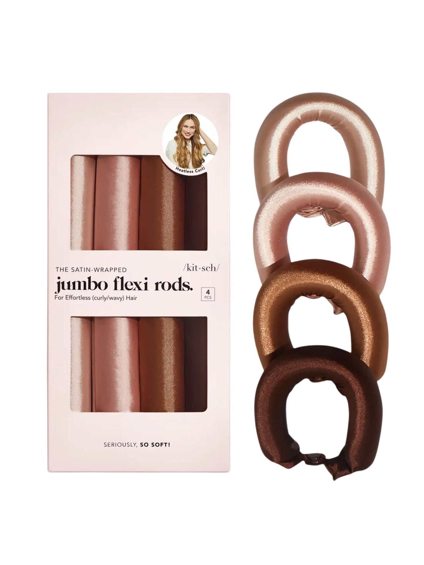 Satin Jumbo Flexi Rods 4 Pcs - Rosewood