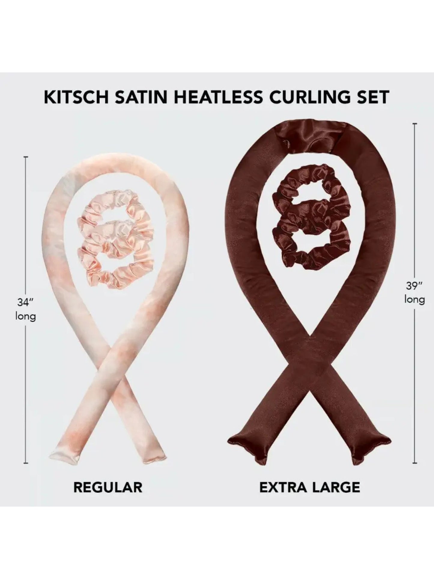 Xl Satin Heatless Curling Set - Chocolate