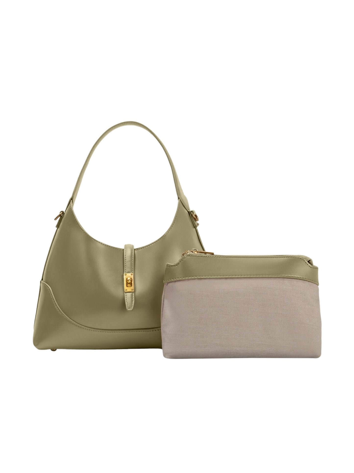 Caroline Recycled Vegan Shoulder Bag - Moss