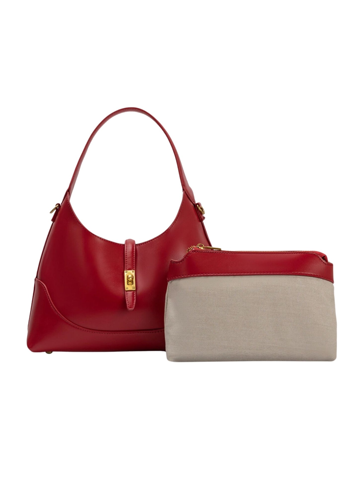 Caroline Recycled Vegan Shoulder Bag - Red