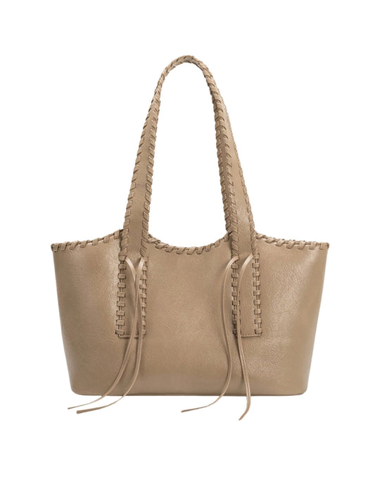 Phoebe Recycled Vegan Shoulder Bag - Beige