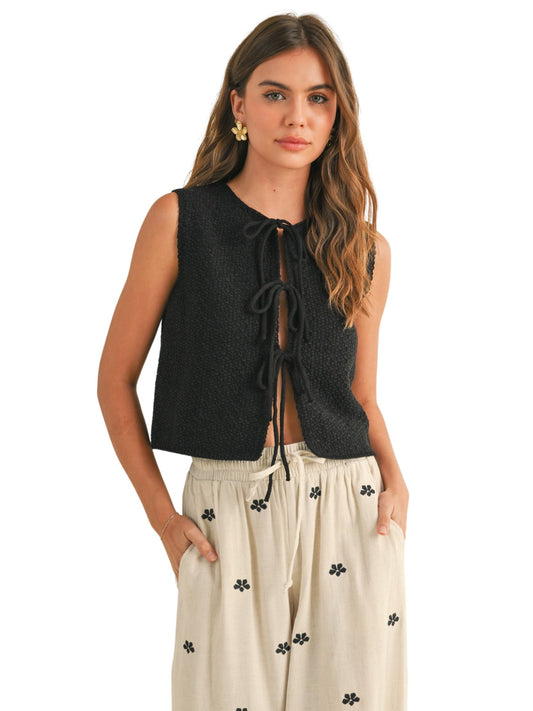 Marisol Bow Tie Front Vest