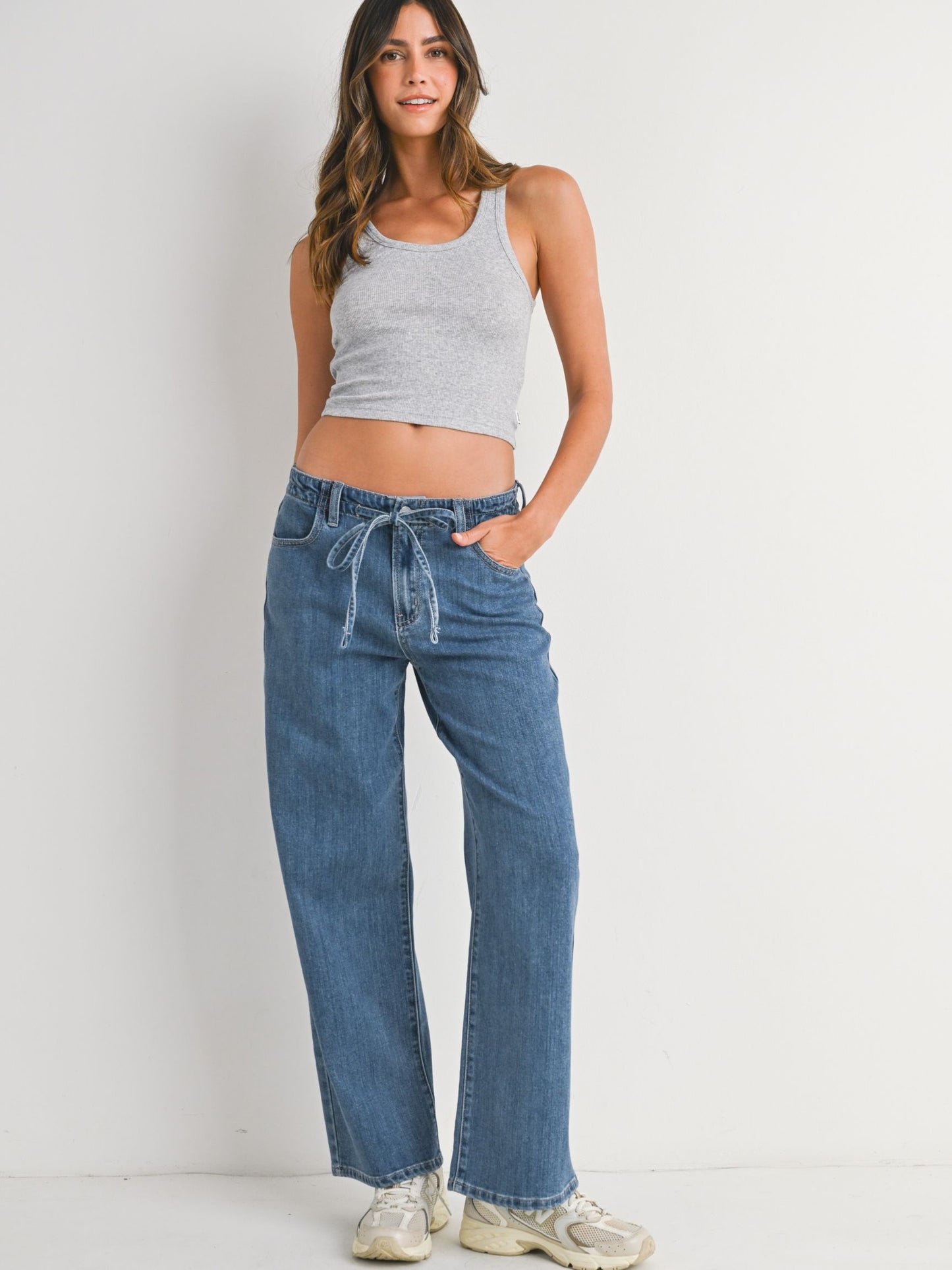 Luna Drawstring Wide Leg Denim