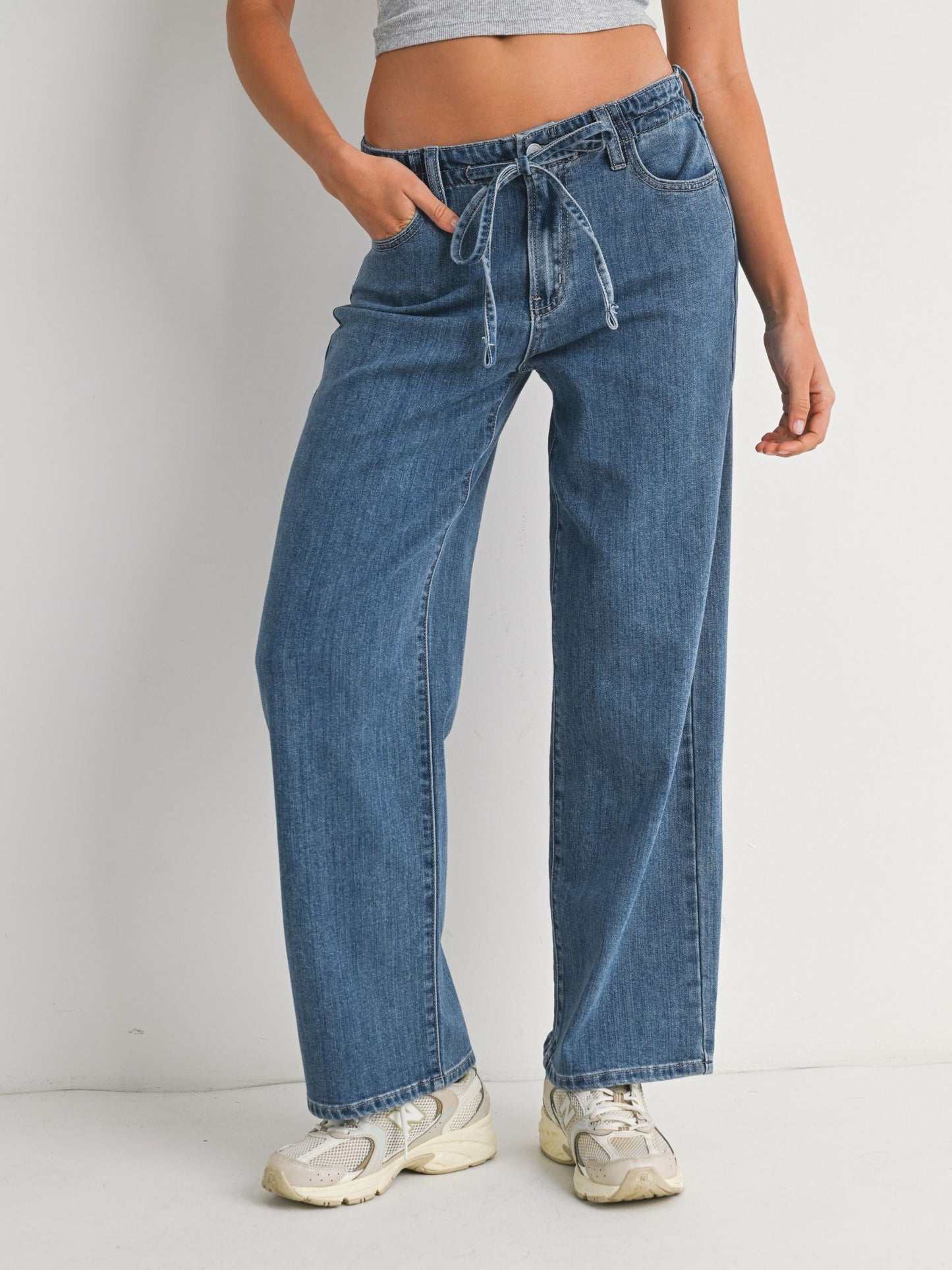 Luna Drawstring Wide Leg Denim