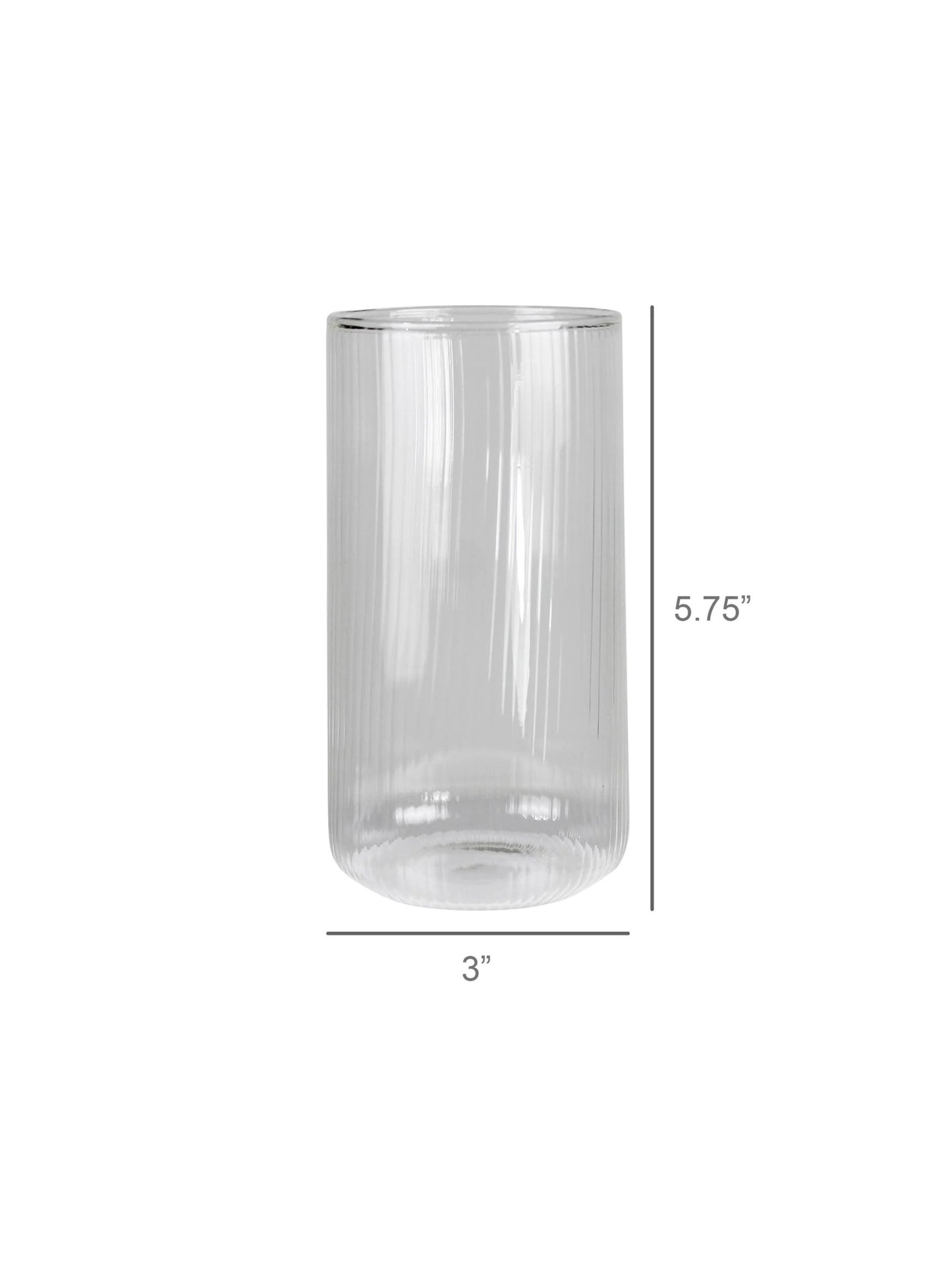 Jolie Ribbed High Ball Glass