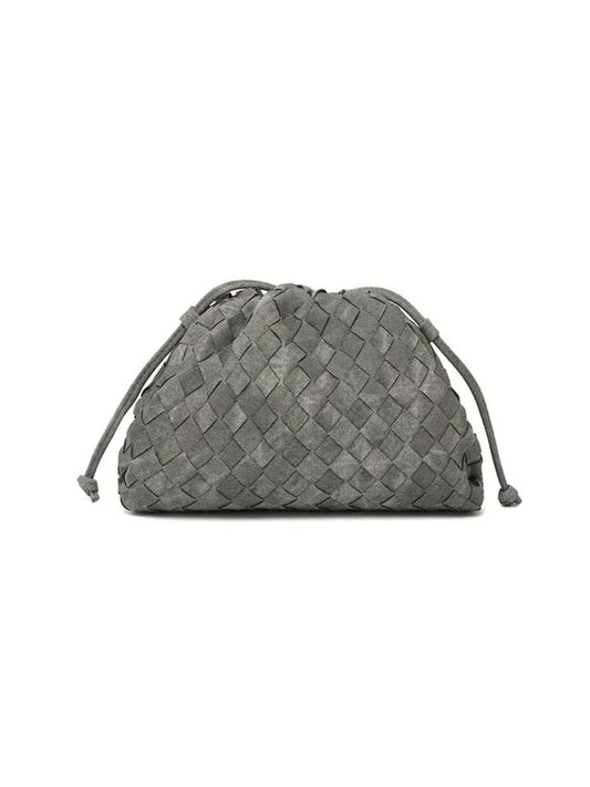 Small Denim Woven Clutch Bag