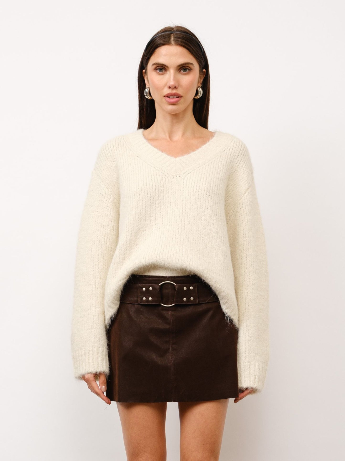 Paloma V-Neck Fuzzy Oversized Sweater