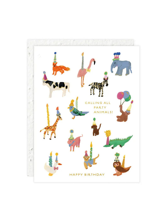 Animal Party - Birthday Card