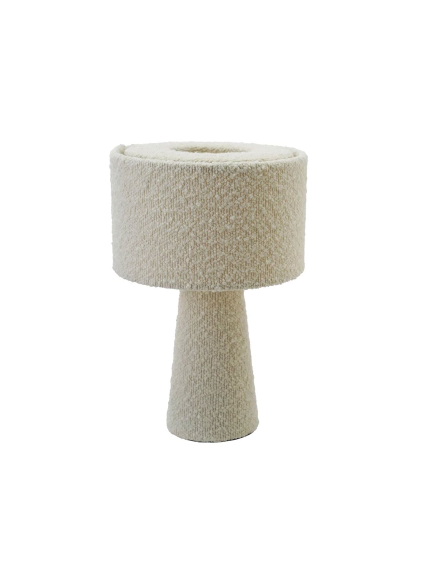 Bouclé Fabric & Metal Table Lamp with Inline Switch - Pick Up Only