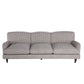 Fabric Upholstered Sofa with Wood Legs on Casters - Pick Up Only