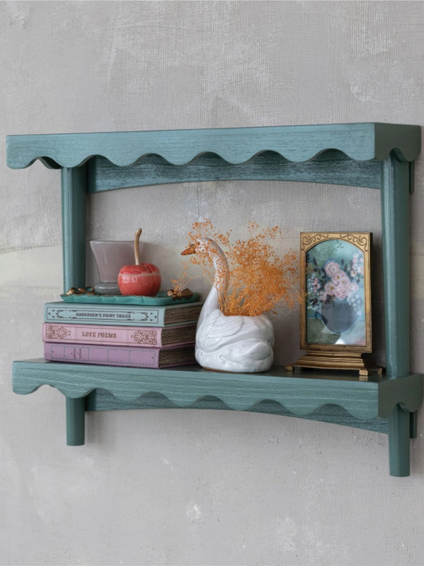 Wood Scalloped Wall Shelf (pick up only)