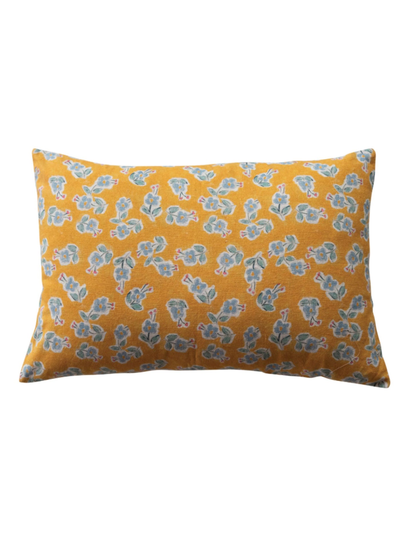 Cotton & Linen Printed Pillow with Embroidery