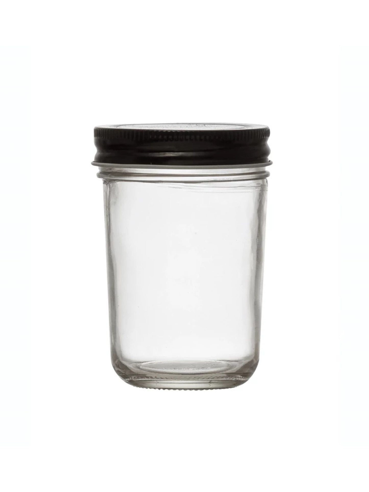 8 oz. Glass Jar with Black Metal Lid