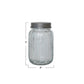 3-1/2 Cup Pressed Glass Jar w/ Metal Lid "Tea"