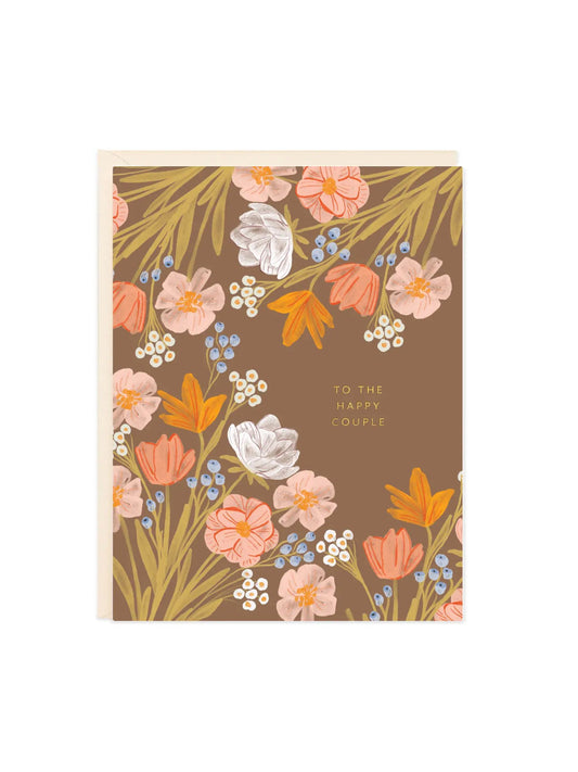 Happy Couple Flowers Card