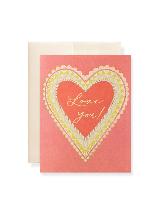 Love You Heart Greeting Card