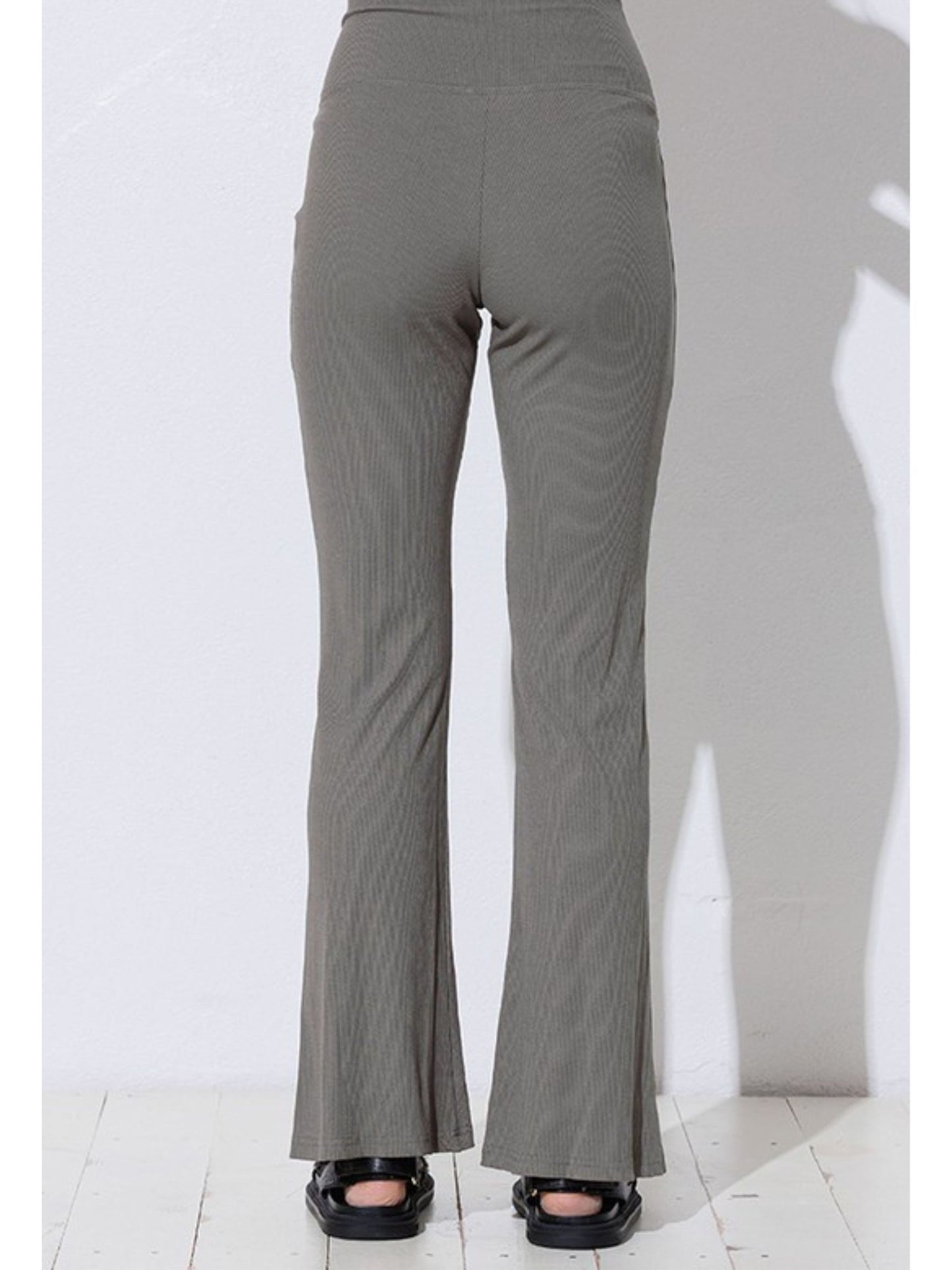 Ribbed Crossover Design Pants