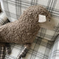 Faux Sherpa Sheep Shaped Pillow with Plaid Pattern