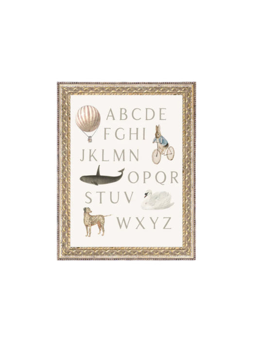 Alphabet with Vintage Art Framed Picture