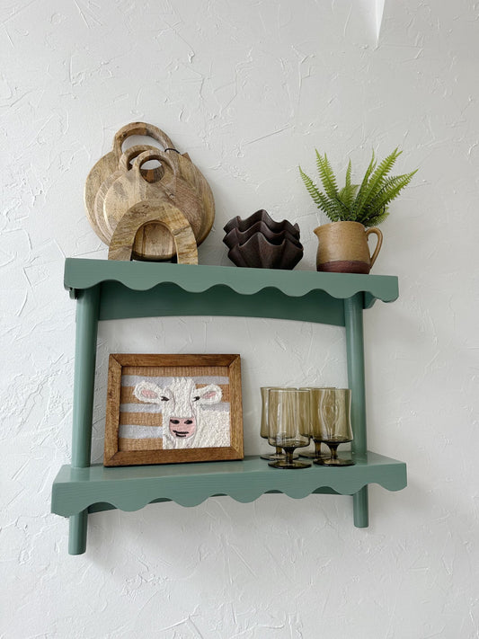 Wood Scalloped Wall Shelf (pick up only)