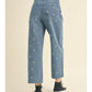 Heart Printed Denim Pants