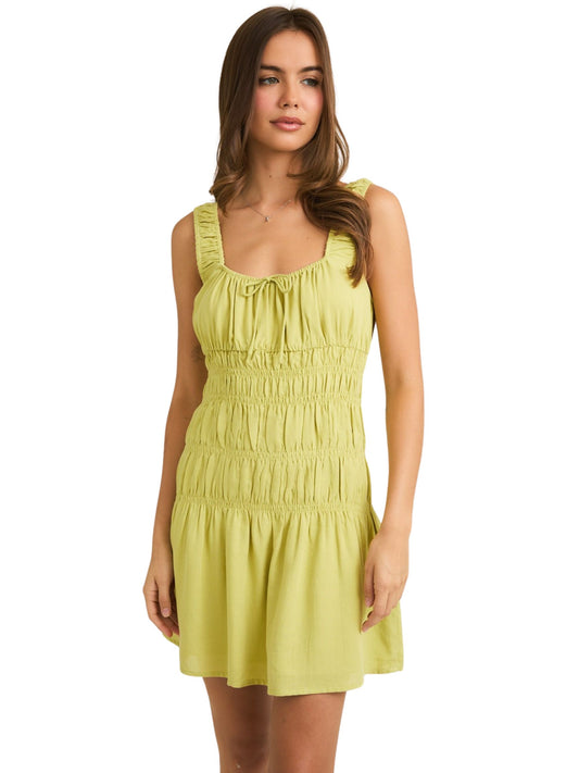 Avocado Smocked Mini Dress