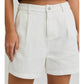 Pleated Denim Shorts