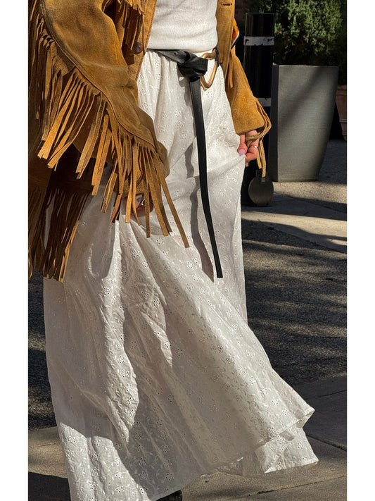 Chelsea Eyelet White Skirt