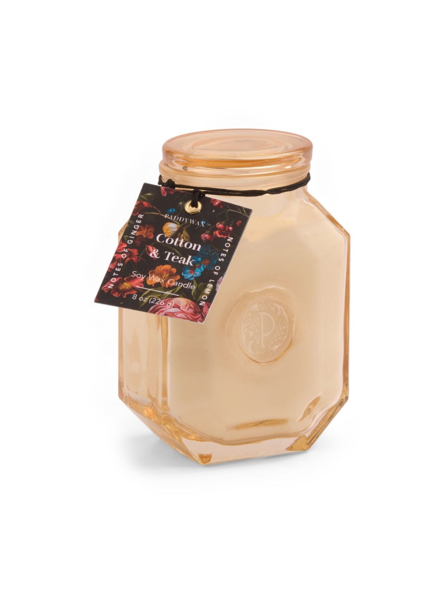 Botanica 8 Oz Transparent Milky White Glass With Lid - Cotton & Teak